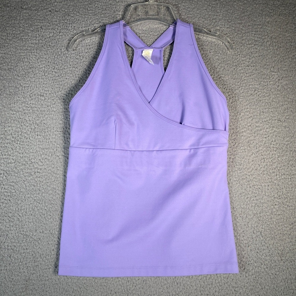 Shanghai Red Active Lavender V Neck Wrap Front Tank Top Womens Size‎ L